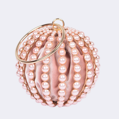 FAUX PEARL ROUND CAGE CLUTCH
