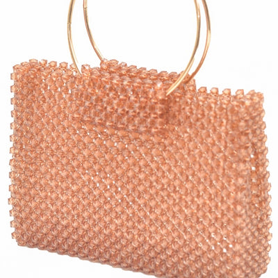 Brown Metal-Handle Handbag